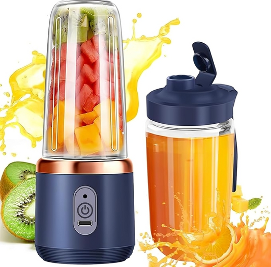 Portable Blender Electric Juicers Fruit Mixers USB Rechargeable Smoothie Mini Personal Juicer 6 Blades 3Gears With 1500 Mah Rechargeable Battery-Smoothie Blender