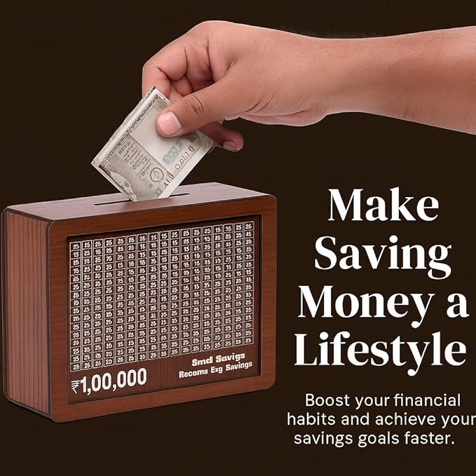 SOLVORA ,Money Saving Box for Adults – 100,000 Piggy Bank | Large Capacity Money Bank for Kids & Adults | Unopenable Cash Saving Box for Challenge Goals