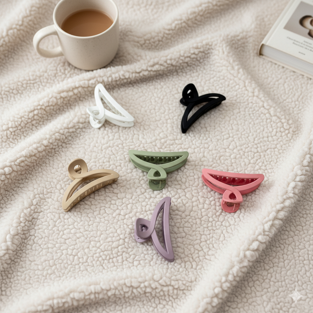 Hair Claw Clips for Women Girls –6 Pcs Strong Hold Clamps for Thick Thin Hair, Matte Nonslip Jaw Clips, Neutral Butterfly Claw, Styling, Hair Accessories, Ponytail Holder, Multicolor