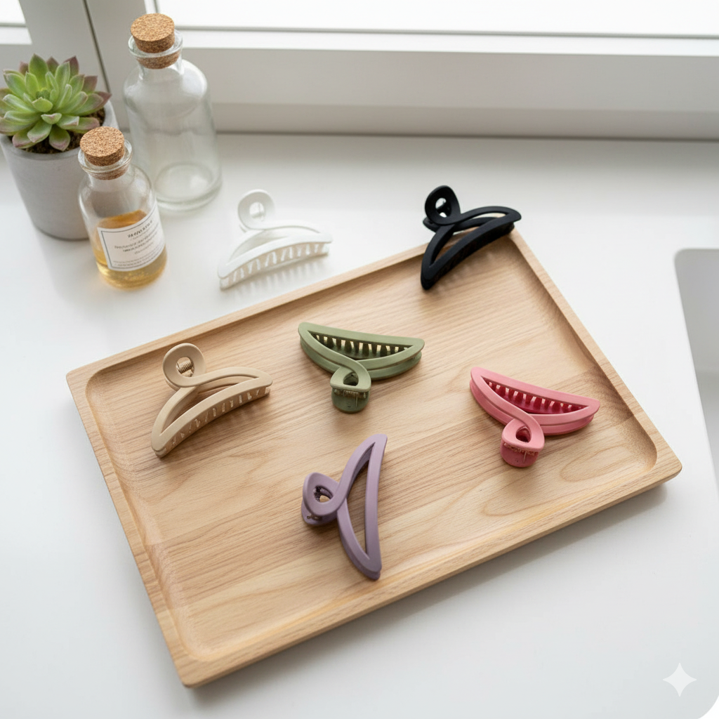 Hair Claw Clips for Women Girls –6 Pcs Strong Hold Clamps for Thick Thin Hair, Matte Nonslip Jaw Clips, Neutral Butterfly Claw, Styling, Hair Accessories, Ponytail Holder, Multicolor