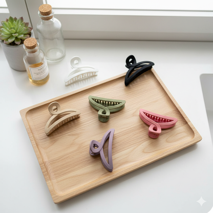 Hair Claw Clips for Women Girls –6 Pcs Strong Hold Clamps for Thick Thin Hair, Matte Nonslip Jaw Clips, Neutral Butterfly Claw, Styling, Hair Accessories, Ponytail Holder, Multicolor