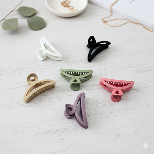 Hair Claw Clips for Women Girls –6 Pcs Strong Hold Clamps for Thick Thin Hair, Matte Nonslip Jaw Clips, Neutral Butterfly Claw, Styling, Hair Accessories, Ponytail Holder, Multicolor