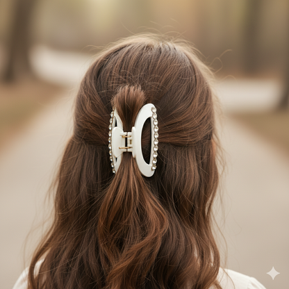 Sparkling Rhinestone Mini Claw Clips (Set of 6) - Elegant Jewel-Embellished Hair Accessories for Women & Girls and Thin Hair, Strong Hold Hair Clip