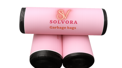 Solvora Garbage Bags – Strong & Leak-Proof Dustbin Bags for Home & Office | Medium | 90 Count | 30 Bags X 3 Rolls | For Wet Waste | Black