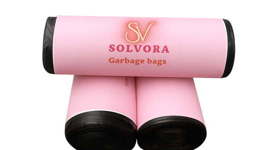 Solvora Garbage Bags – Strong & Leak-Proof Dustbin Bags for Home & Office | Medium | 90 Count | 30 Bags X 3 Rolls | For Wet Waste | Black