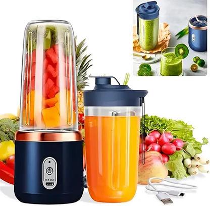 Portable Blender Electric Juicers Fruit Mixers USB Rechargeable Smoothie Mini Personal Juicer 6 Blades 3Gears With 1500 Mah Rechargeable Battery-Smoothie Blender